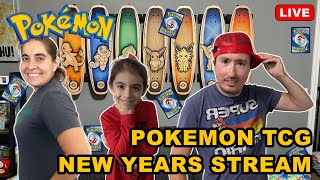 Family Pokémon TCG New Years Stream! Promo Boxes and More with Erika, Nathan, and Maria!