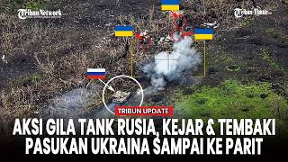 Detik-Detik T-90M Terjang Parit Ukraina, Serangan Brutal Putin Terekam Drone