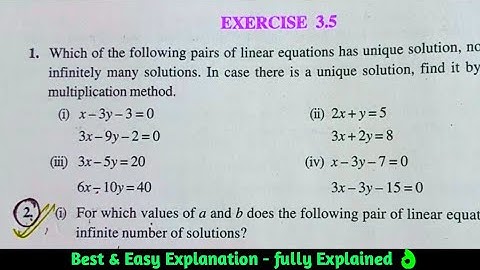 Class 10th Maths Exercise 3.5 NCERT solutions | Chapter 3 Pair of linear equations in two variables