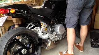 Ducati Monster S2R 800 with shorty exhaust - Before and after