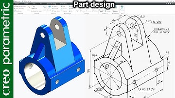 Creo part modeling tutorial Machine part-12 in Creo Parametric