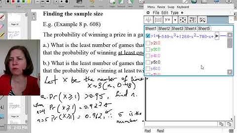 Year 12 Probability: Finding the sample size of a Binomial Distribution