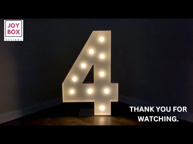 Number 1: 3FT Tall Marquee Light Up Number Tutorial From JoyBox