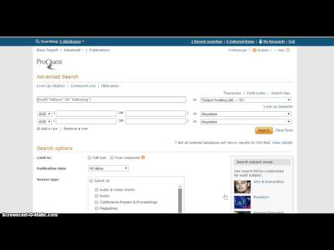 ProQuest Advanced Search Tutorial