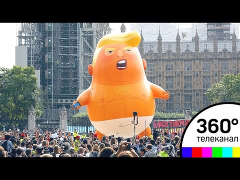Видео: Гигантский воздушный шар Дональда Трампа