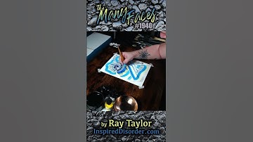 TMF1940 Abstract Face, Original Ink Painting Ray Taylor Art, Making of, how to, process video