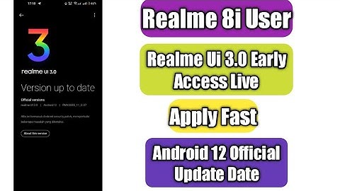 Realme 8i Realme Ui 3.0 Early Access Live | Third Batch | Android 12 Official Update Date