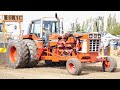 Tractor pulling  800hp v16 detroit powered international harvester 1086 doing a full pull