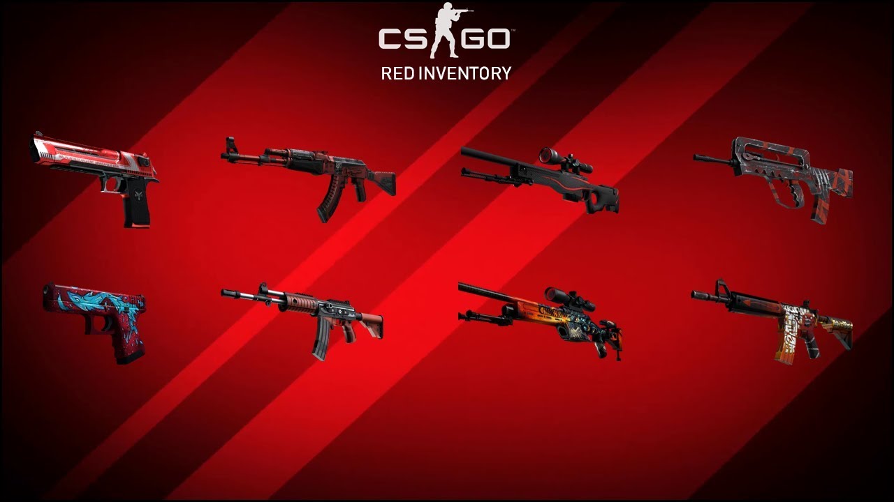 CS:GO - RED INVENTORY/LOADOUT (ALL RED SKINS) YouTube