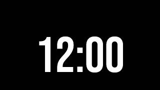 12 Minute Timer With Alarm ⏰ | Black Screen | No Music