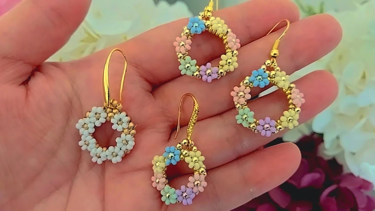 #beades #earrings ##kumboncuk #küpeyapımı #🌸🌸