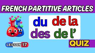 du des de la de l' | Articles partitifs in French | French partitive articles | a1 level french test