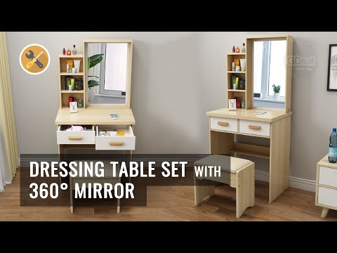 Videó: Öltözőasztal Tükörrel A Hálószobában (37 Fotó): Saroktükrös öltözőasztal, Modelltervezés Forgácslapból