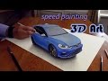 VW Golf speed drawing in 3D/ how to paint a car