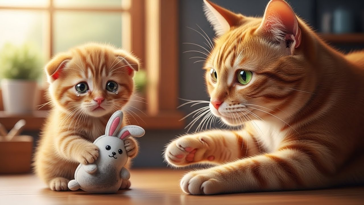 Mama Cat’s Sweet Trick to Clean Baby Cat’s Dirty Bunny 🐰💧 | Emotional Cat Story
