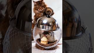 Will Net Hold The Mouse? Drops Cloche On Cake Eater