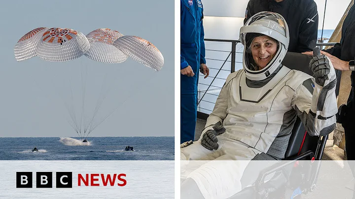 Nasa astronauts return to Earth after nine months in space | BBC News