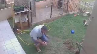 Guy Blows up backyard
