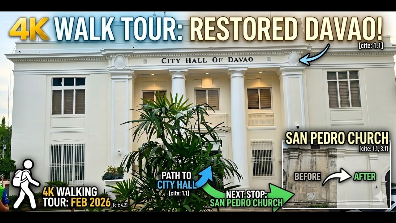100 Years of Davao City Hall: Centennial Restoration & San Pedro Cathedral's New Look (WalkTour 4K)