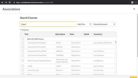 CANVAS - Associating Courses with Blueprint