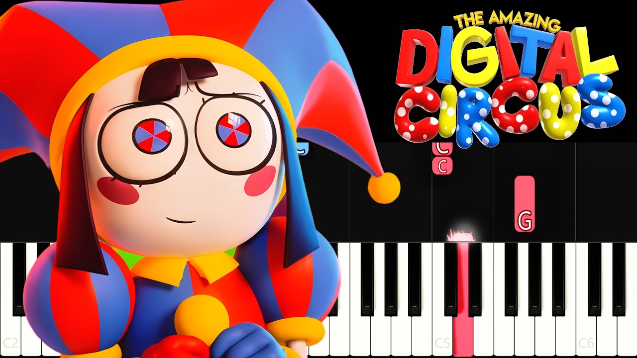 Pomni & Kinger Theme Piano Tutorial - THE AMAZING DIGITAL CIRCUS Ep 3 ...