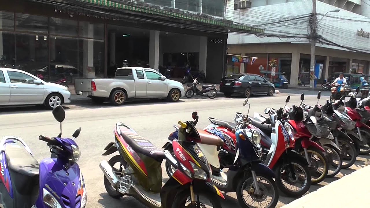 New motorbike for sale ... and streetwiew from Korat , Thailand March 2014