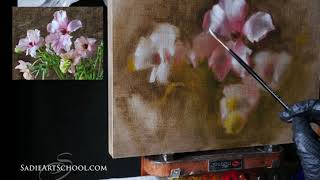 Ranunculus Flower Painting 3 Timelapse by Sadie Valeri