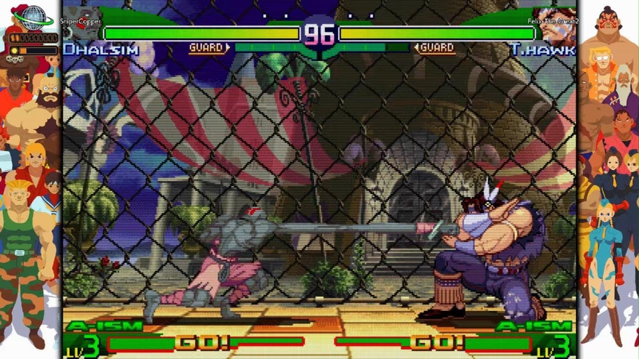 Street Fighter Alpha 3 upper - ranked match, Dhalsim vs T-Hawk