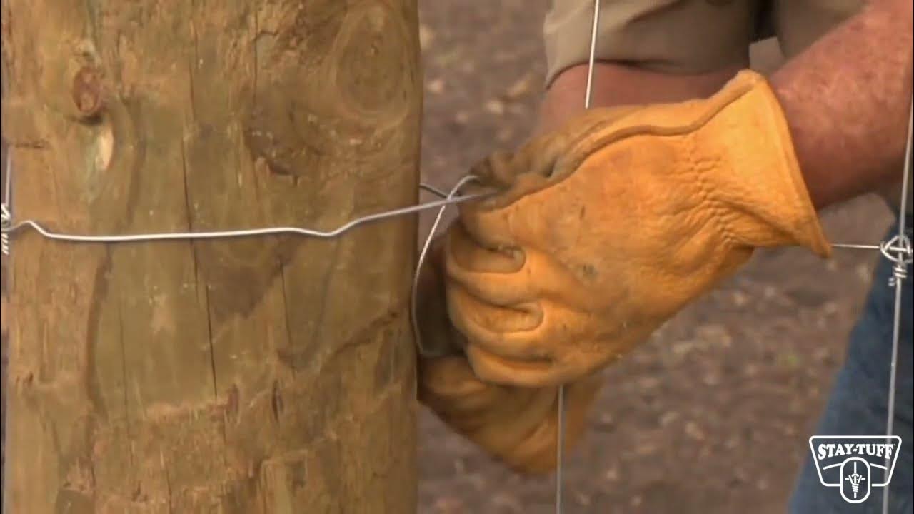 Step 5 Tie the Fence Wire to the End Brace // How to Build a STAY
