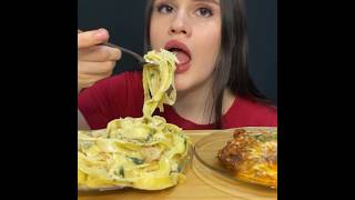 ASMR CREAMY PASTA + CHEESY  LASAGNA MUKBANG asmr pasta lasagna