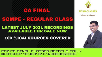 CA FINAL SCMPE - LATEST RECORDINGS -   POWER NOTES 2.0 DETAILS  -   AVAILABLE FOR SALE - PK SIR