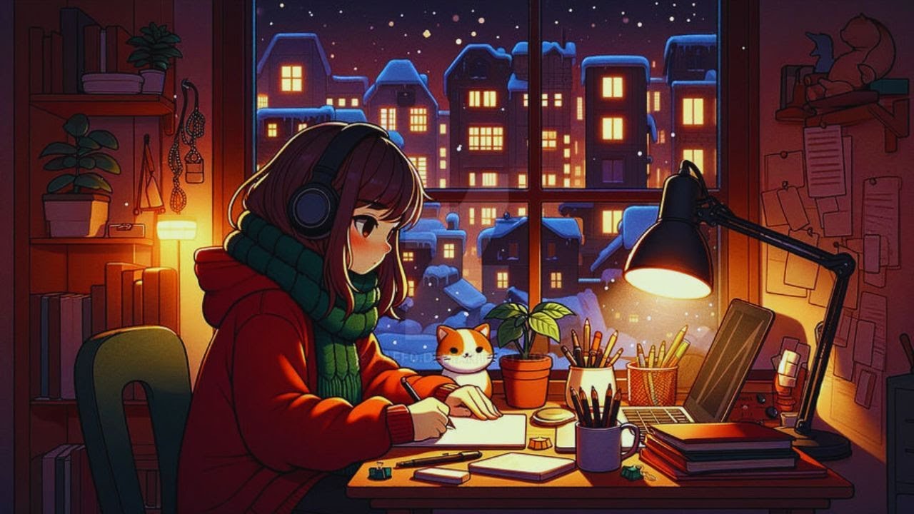 Late Night Vibes 🌙 Study music - Study relax stress relief ~ Chill lofi ...
