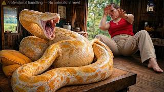 Timelapse -- Terrifying! A Ferocious Giant Python Invades the Farm and Stalks the under the bed