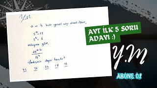 AYT İLK 5 SORULUK ÜSLÜ SAYILAR SORURU 👍 #yks #matematik