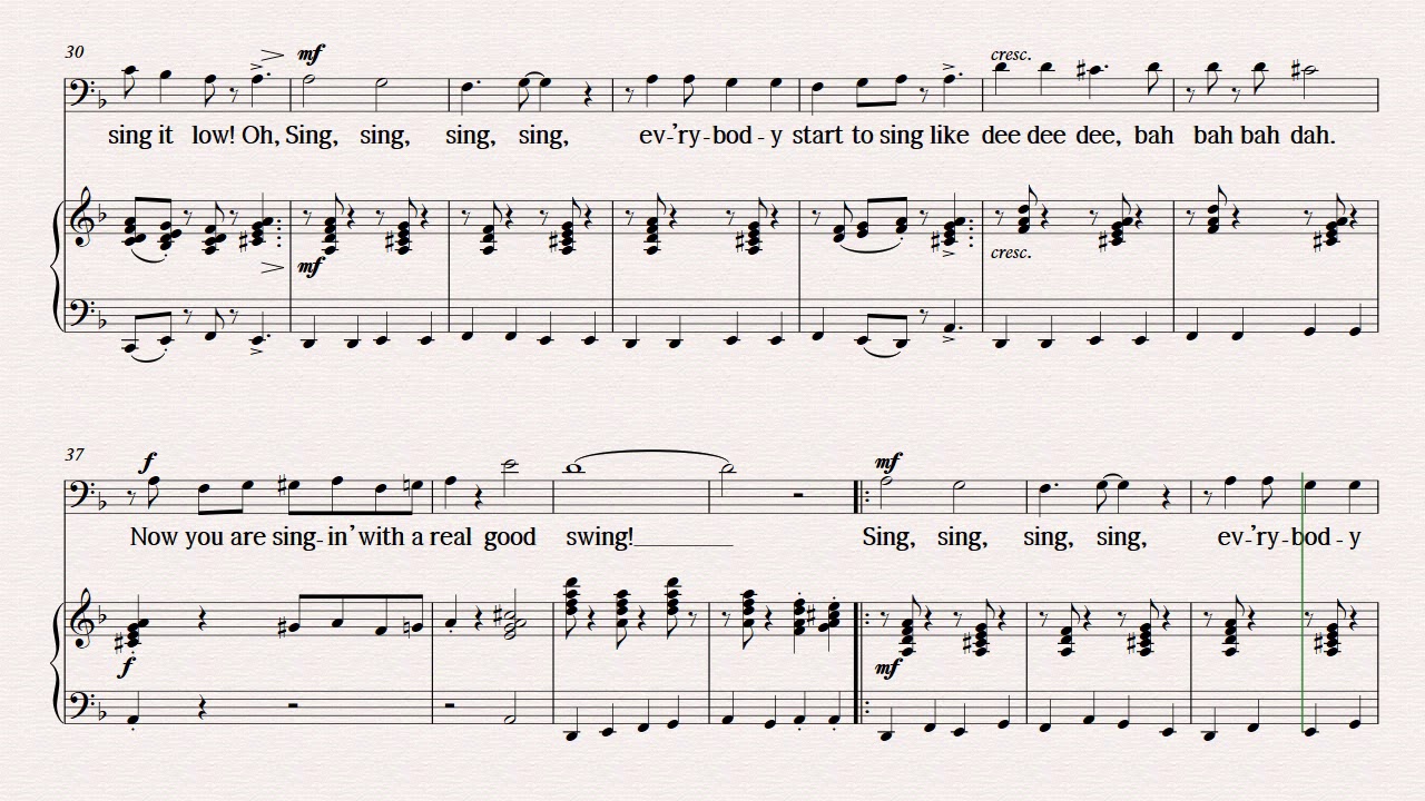 Sing sing sing remix. Sing Sing Sing. Sing Sing Sing песня. Sing, Sing, Sing (with a Swing). Sing Sing Ноты для фортепиано.