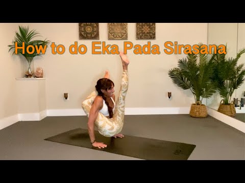 Eka Pada Sirsasana - One Foot Behind Head Pose tutorial. Also known as Moonbird Pose - Chakorasana