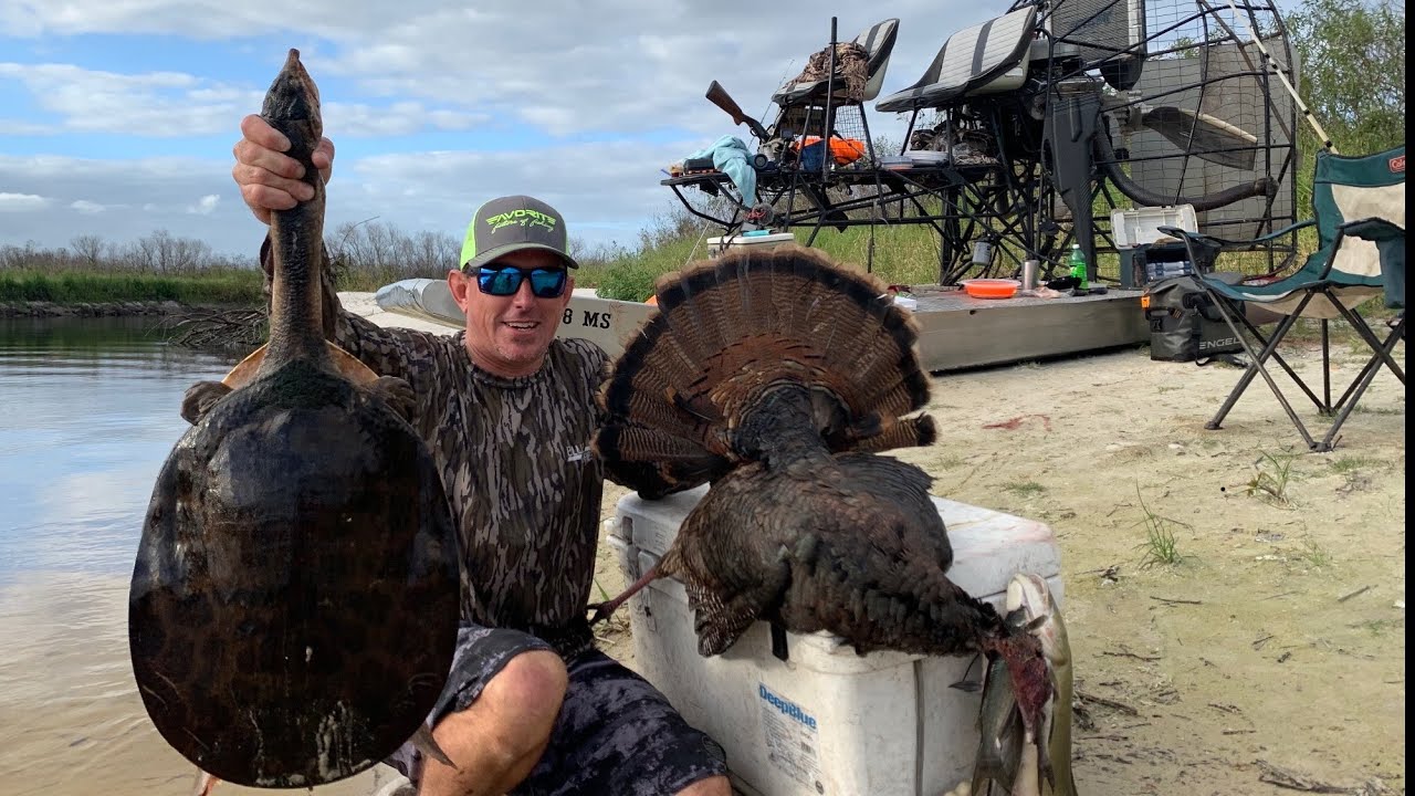GIANT TURTLE, WILD TURKEY & CATFISH {Catch & Cook} on a * REMOTE WILD RIVER *