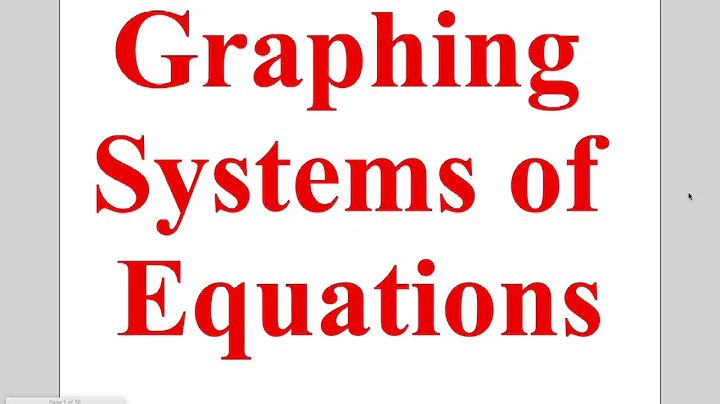 Algebra - Lesson 7-1: Graphing Systems of Equations