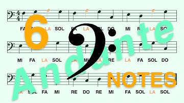 Bass Clef (F Clef): Learn to Read the LA Note in less than 2 Minutes - Andante, 6 Notes