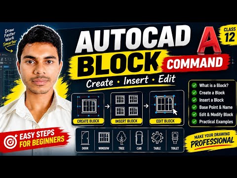 AutoCAD Block Command Explained | Create, Insert & Edit Blocks | AutoCAD Tutorial for Beginners