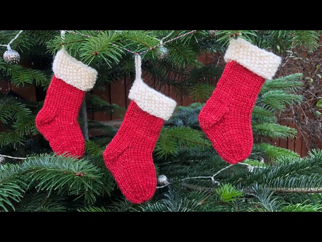 Garter Stitch Christmas Stocking Knitting pattern by The Little