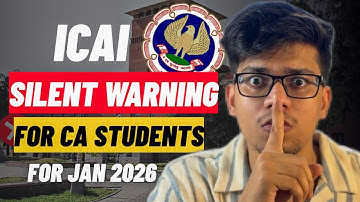 ICAI CLEAR WARNING for JAN 2026! ICAI warning for JAN 26! CA foundation jan 26| CA inter jan 26| CA