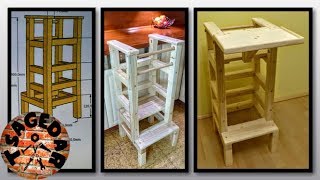 Jídelní stoleček &amp; učící vež / DIY Wood High Chairs &amp; Learning Tower