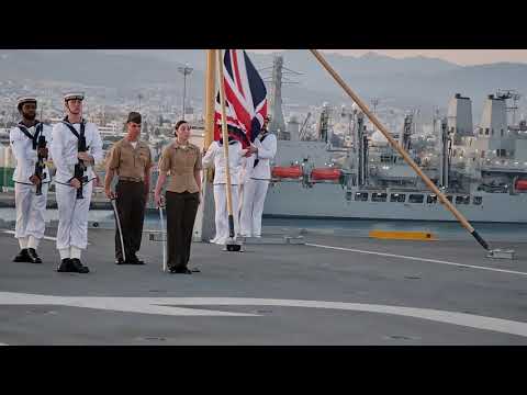 Awaiting the sunset aboard HMS Queen Elizabeth, Limassol Port, 1 July 2021