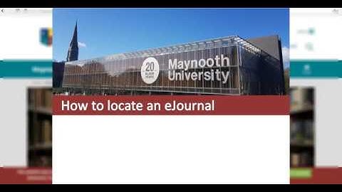 How to locate an eJournal