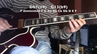 Jazz Guitar - Imaj7 VI7 IIm7 V7  Chords & Substitutes - Scales Demo