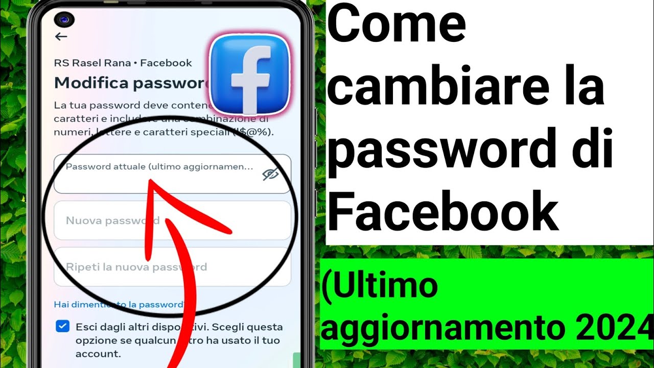 come cambiare la password su facebook