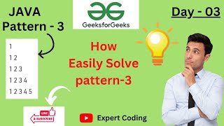 GeeksforGeeks Pattern | Solve pattern 3 for beginners 2023 |@expertcoding3624 @GeeksforGeeksVideos