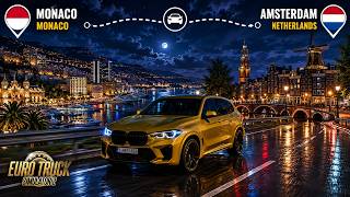 Long Road Trip in a Sports Car from Monaco to Amsterdam | Euro Truck Simulator 2
