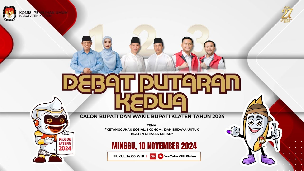 Debat Putaran Kedua Calon Bupati Dan Wakil Bupati Klaten Tahun 2024